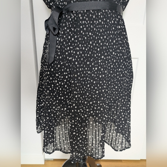 MOTHERHOOD Sleeveless Maternity Dress Black & White Dots Stretch Women's Size L - Picture 5 of 9
